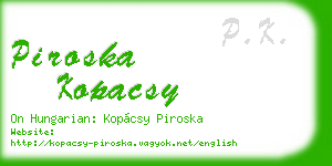 piroska kopacsy business card
