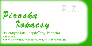 piroska kopacsy business card